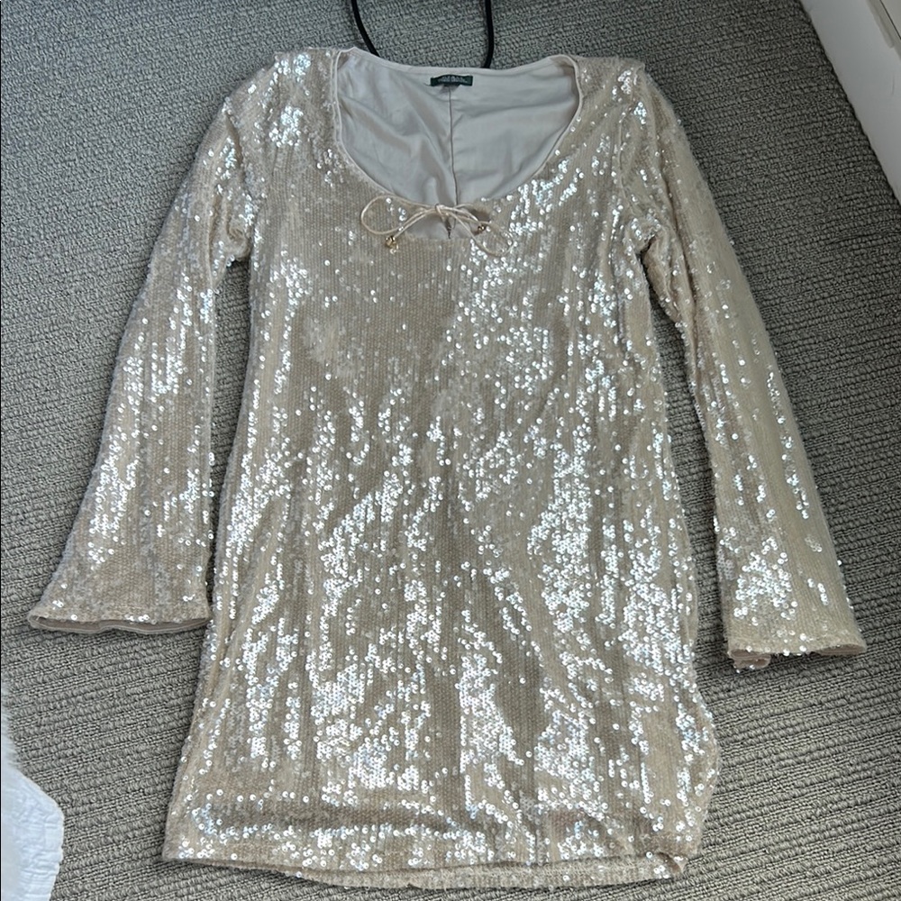 Sequin Long Sleeve Dress
